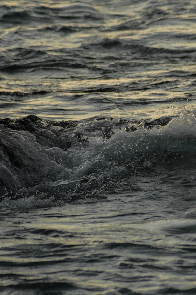 Waves on the shore — photograph by Ibrahim Ifaaz, Maldives