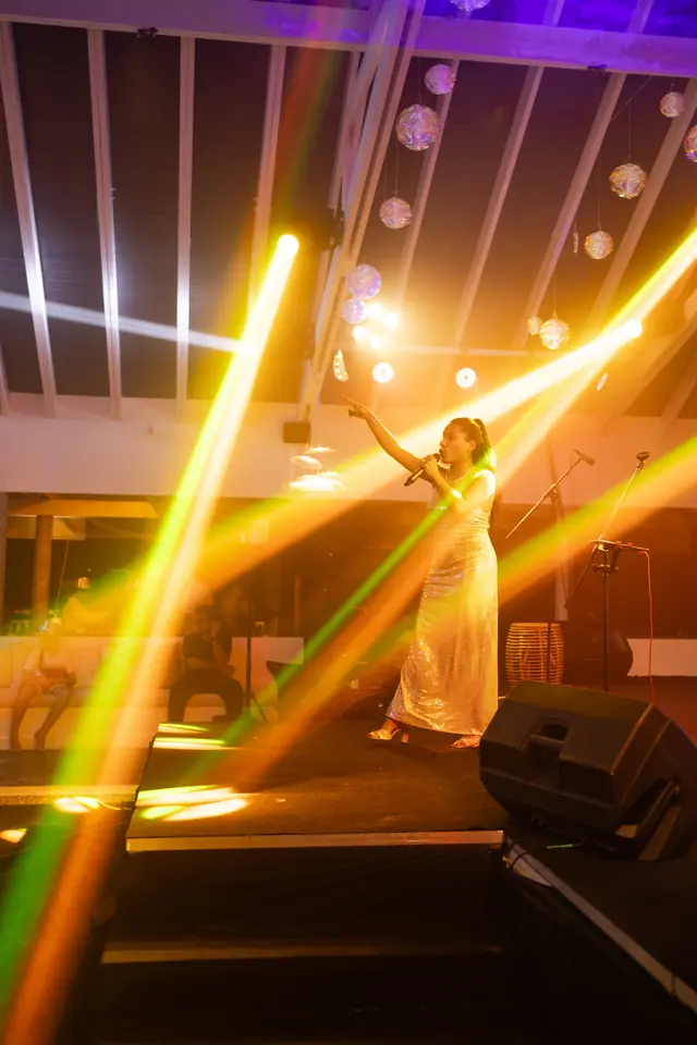 Singer on stage — photograph by Ibrahim Ifaaz, Maldives
